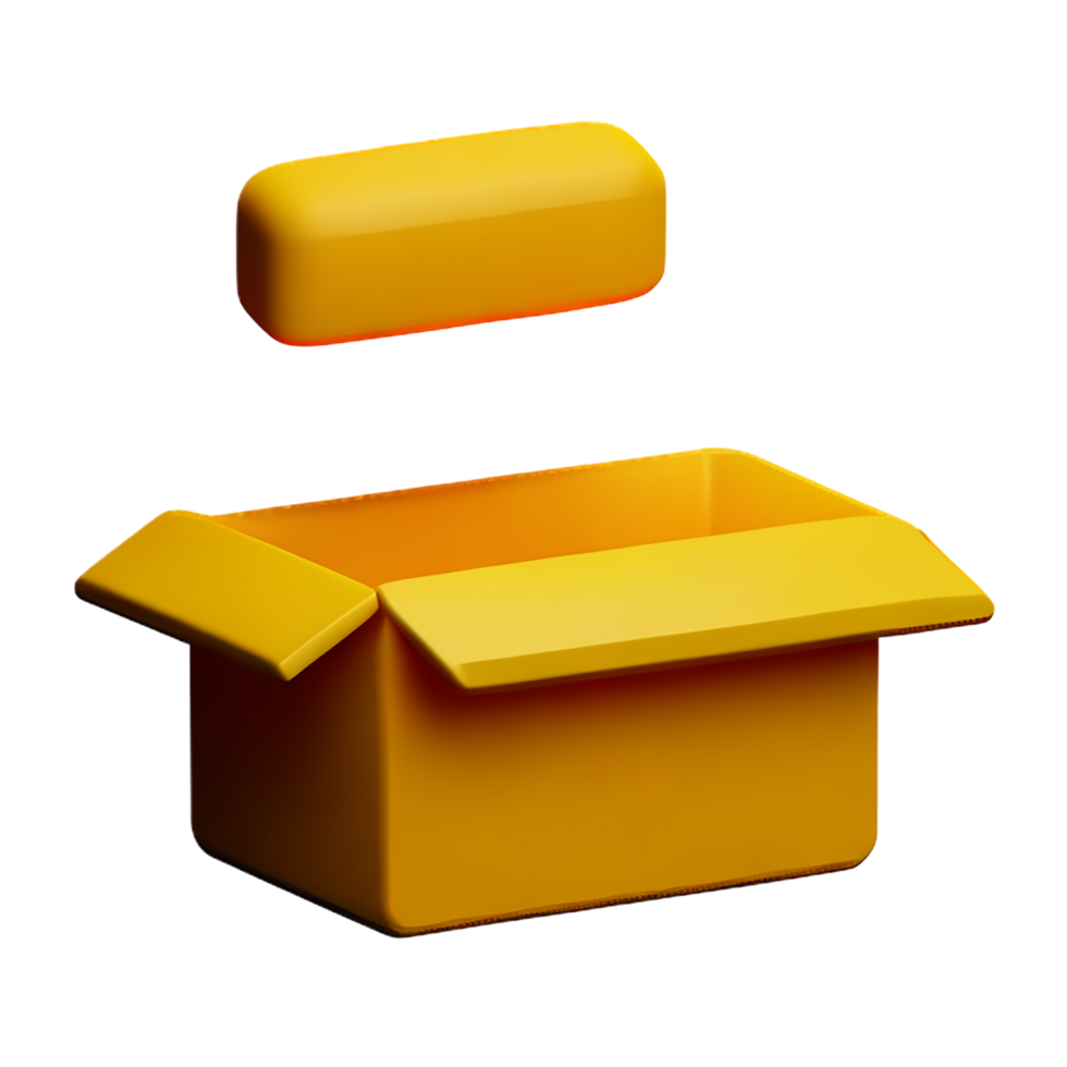 box 3d rendering icon illustration png