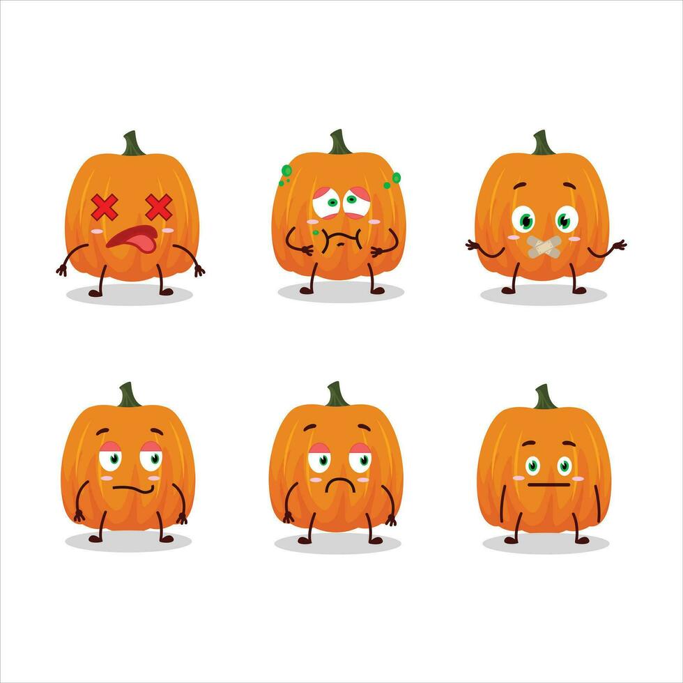 New pumpkin cartoon character with nope expression vector