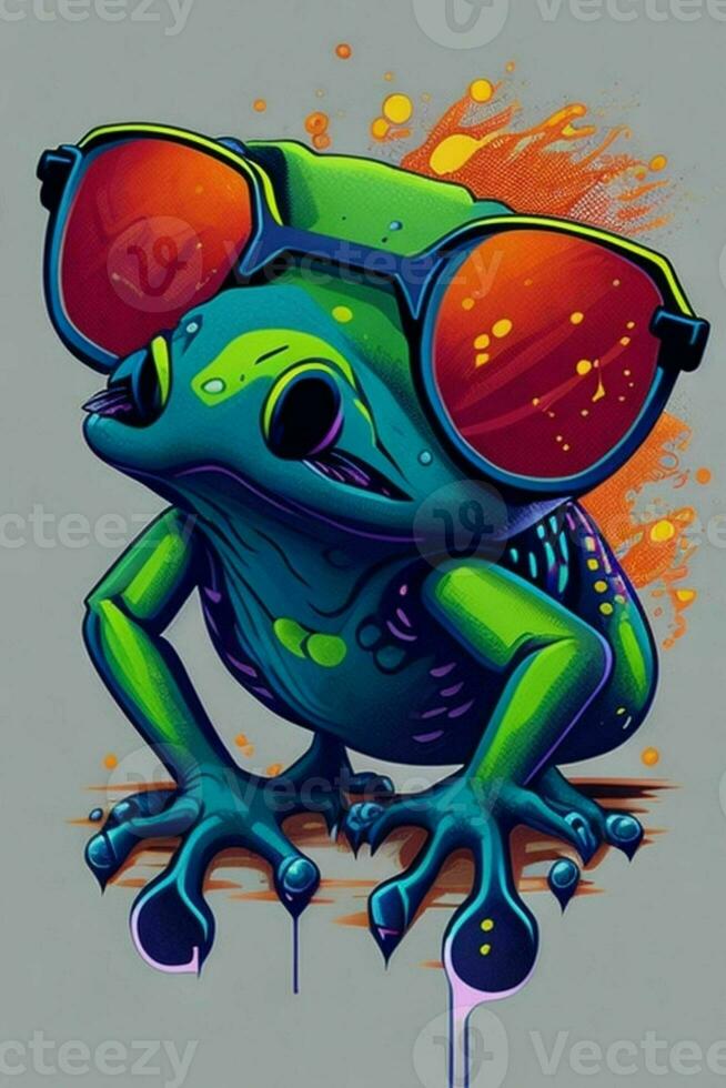 A detailed illustration of a Dart Frog for a t-shirt design, wallpaper, and fashion design photo