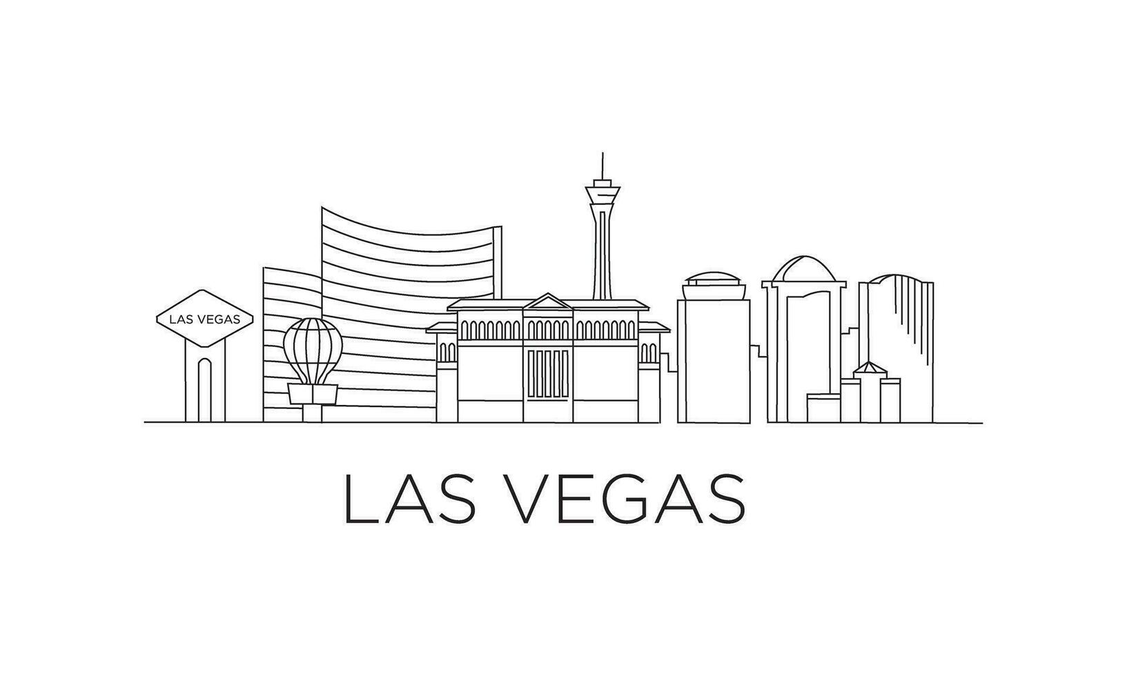 las vegas línea dibujar vector gratis