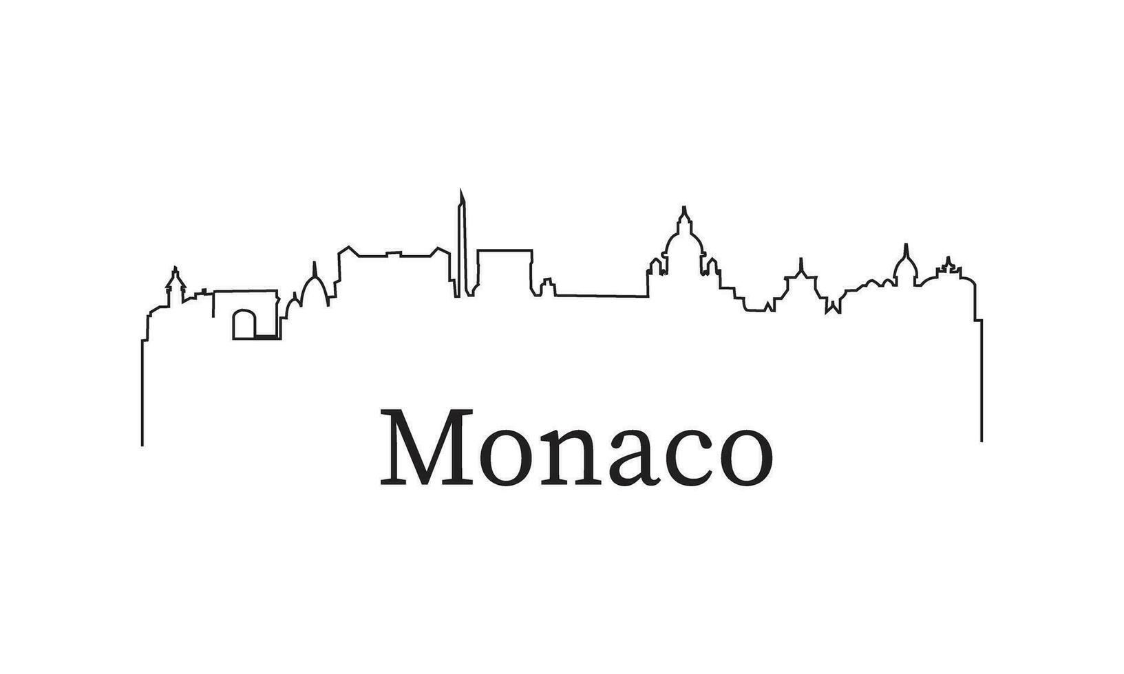 Monaco Line Draw Free Vector