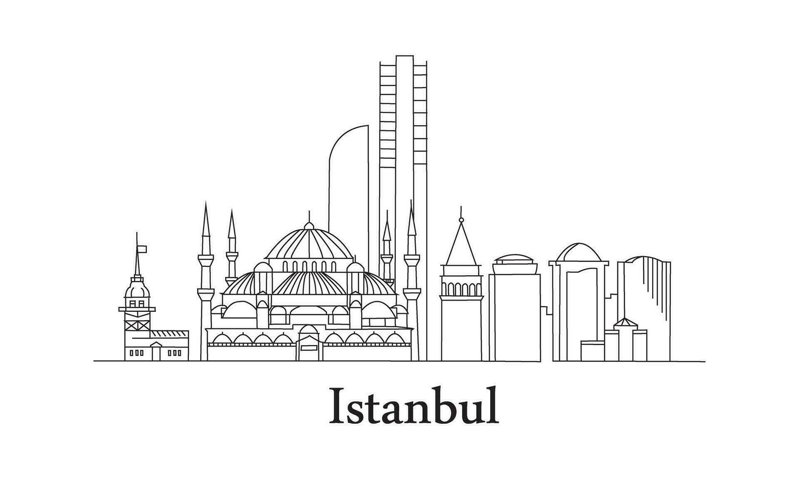 Istanbul Line Draw Free Vector