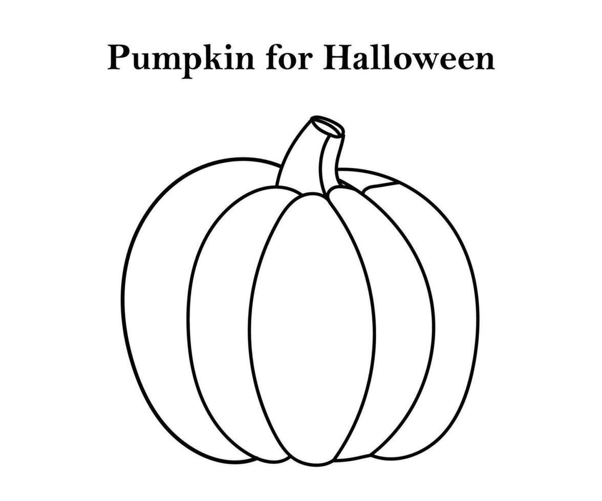 Pumpkin for Halloween and Thanksgiving line art design with vector illustration