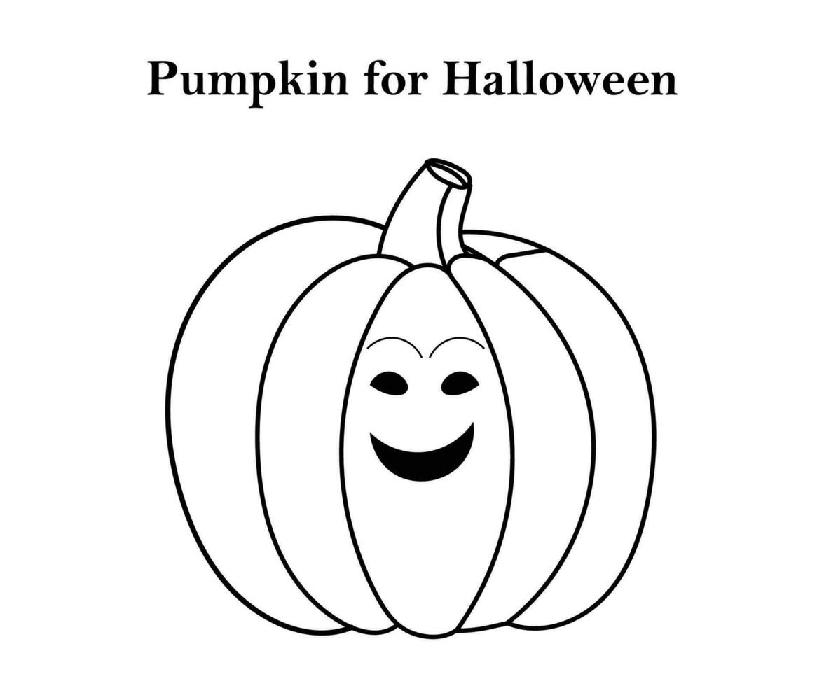 Pumpkin for Halloween and Thanksgiving line art design with vector illustration