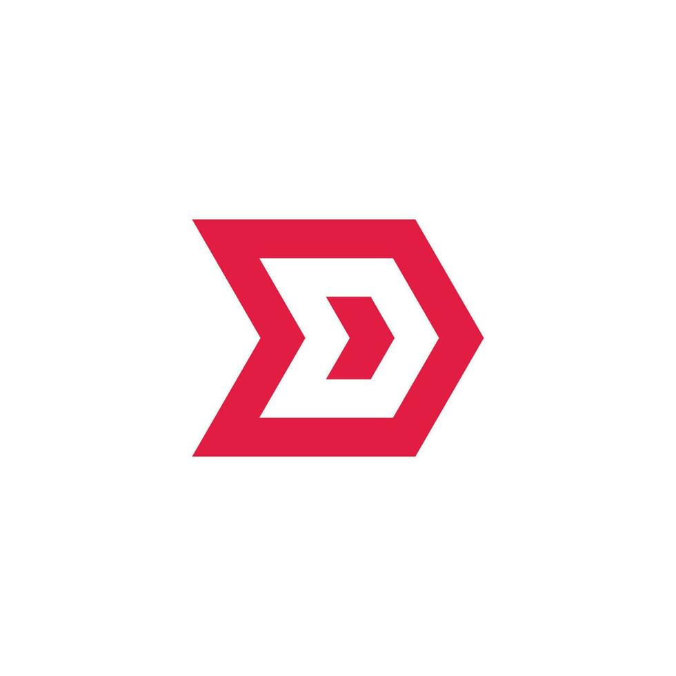 letter d arrow negative space logo vector