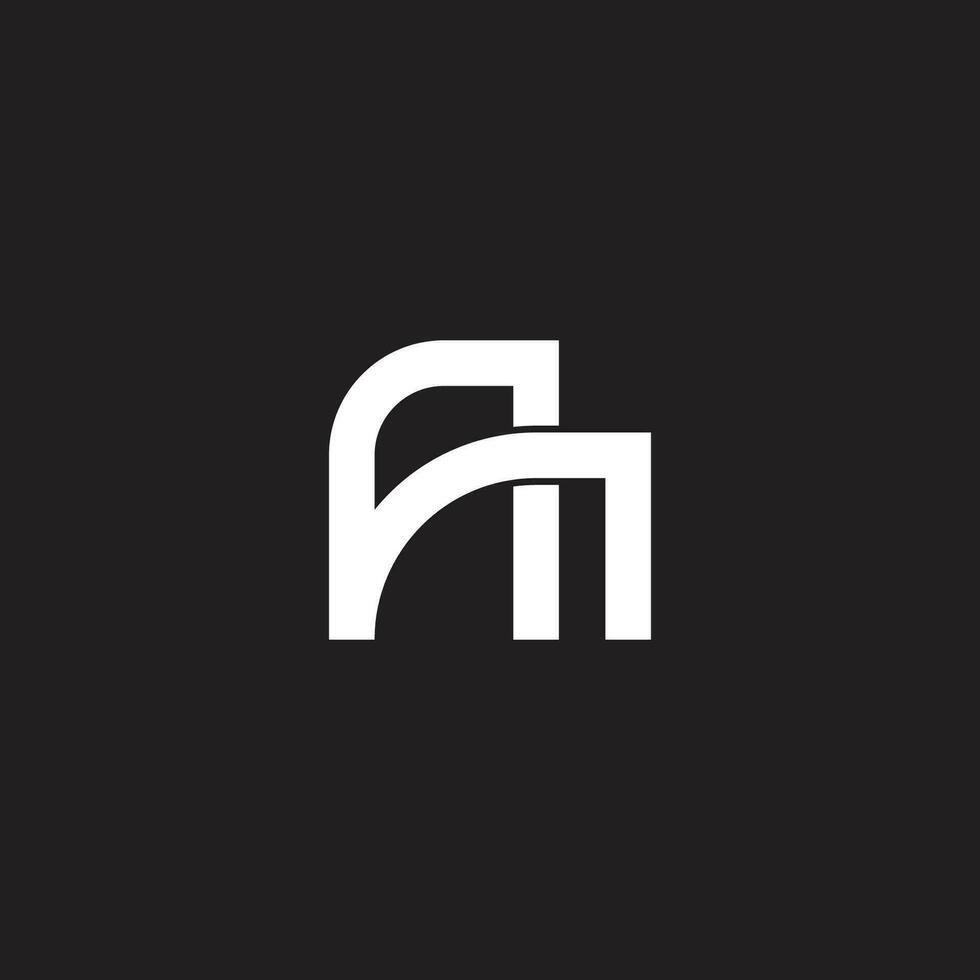 letter an overlap line simple logo vector