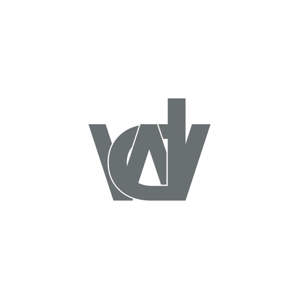 letter wd 3d flat geometric logo vector