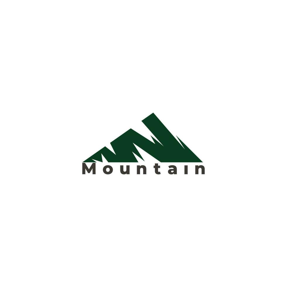 green mountain simple geometric outdoor symbol logo vector