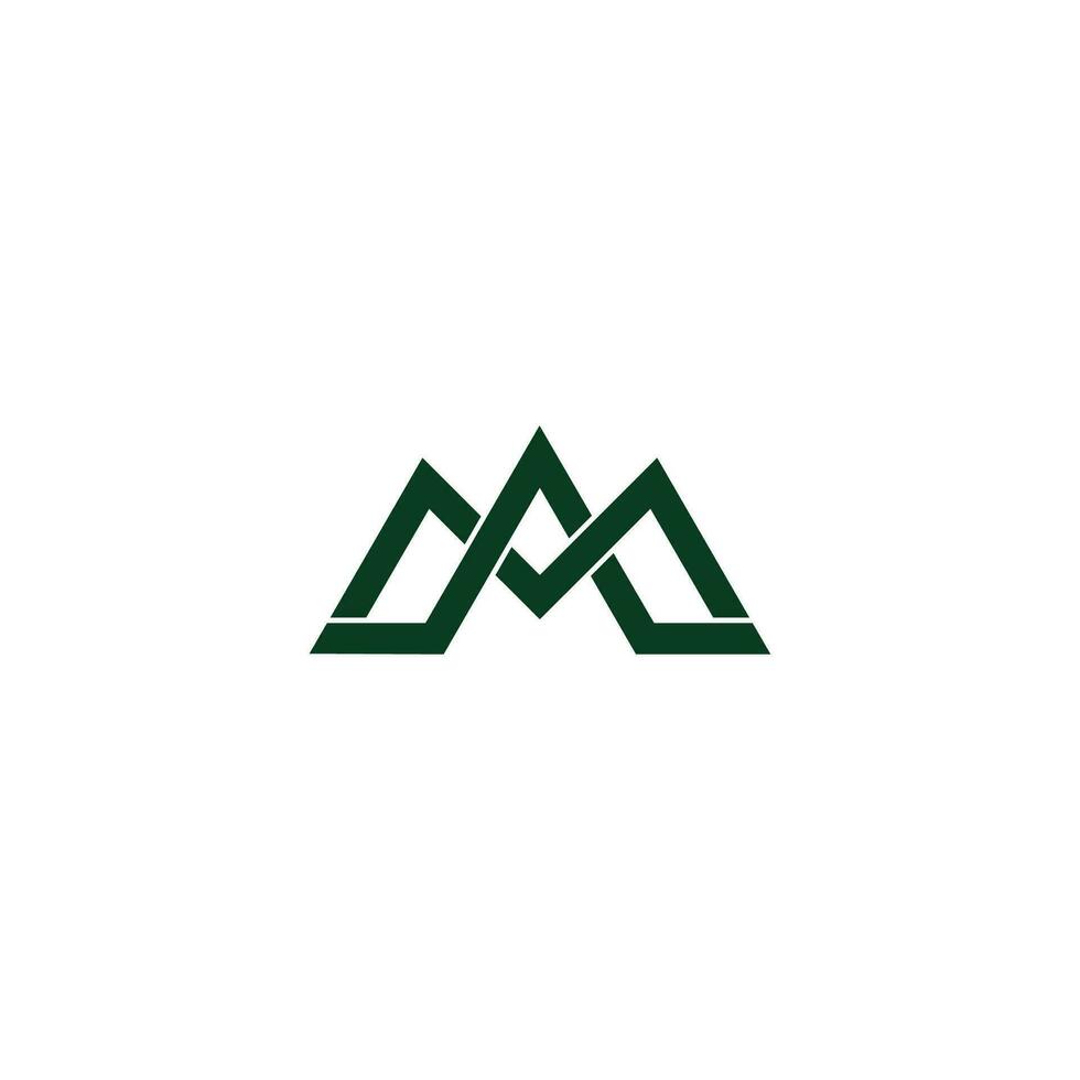 letter ma overlapping lines geometric flat logo vector
