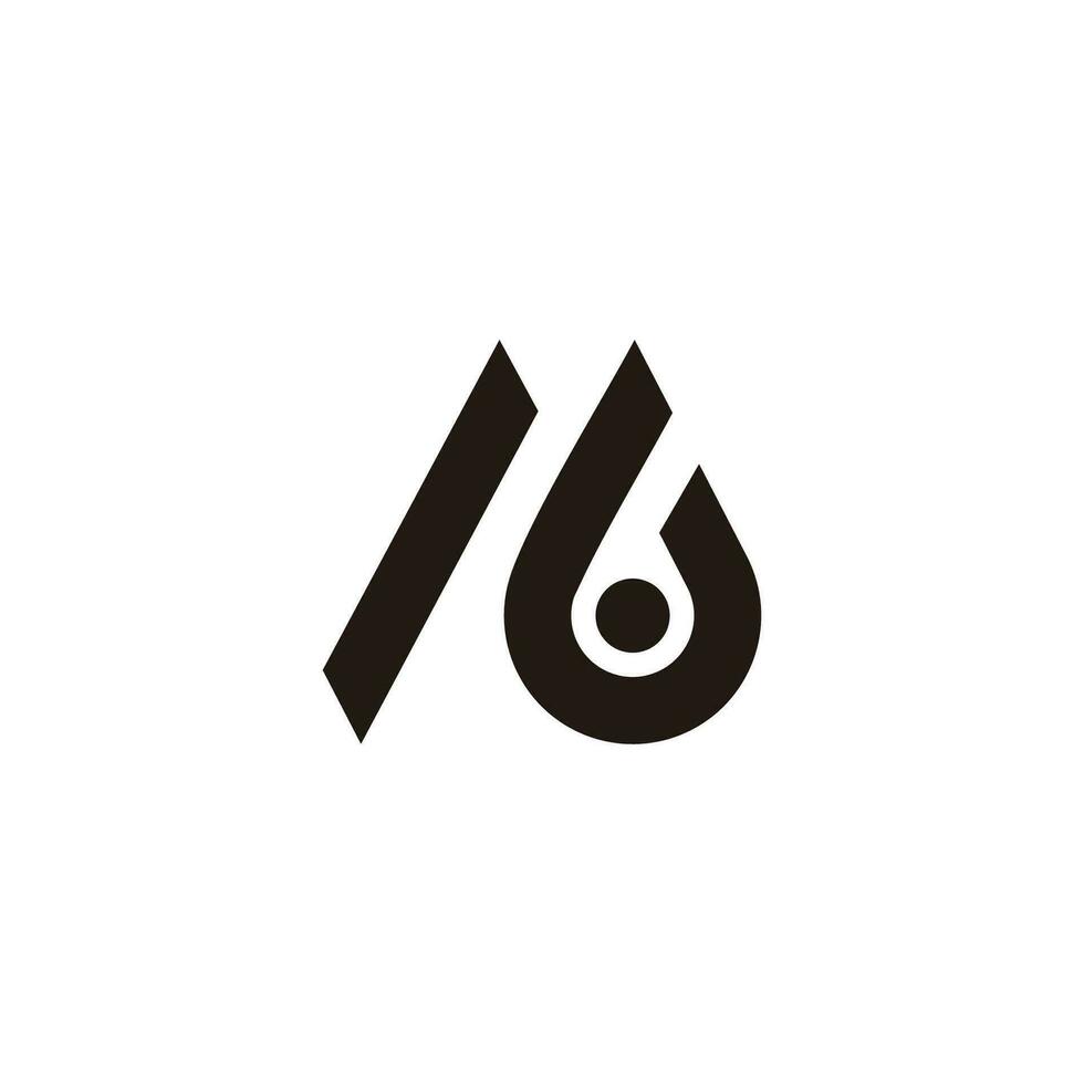 letter mb simple geometric stripes line logo vector