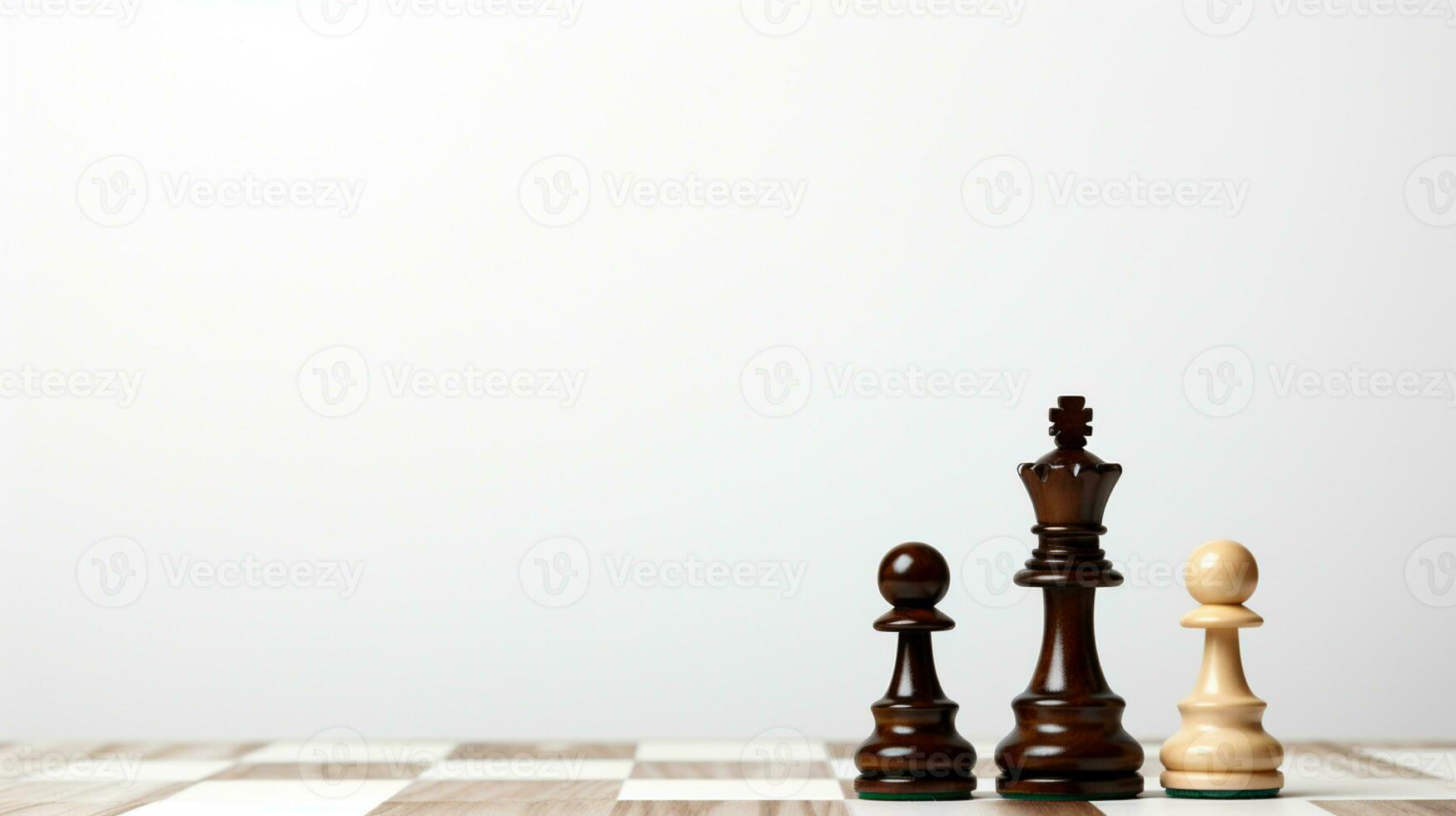 Chess Game use strategies to rules the board, Decision Making match, chess piece Isolated on White Background, AI Generated photo