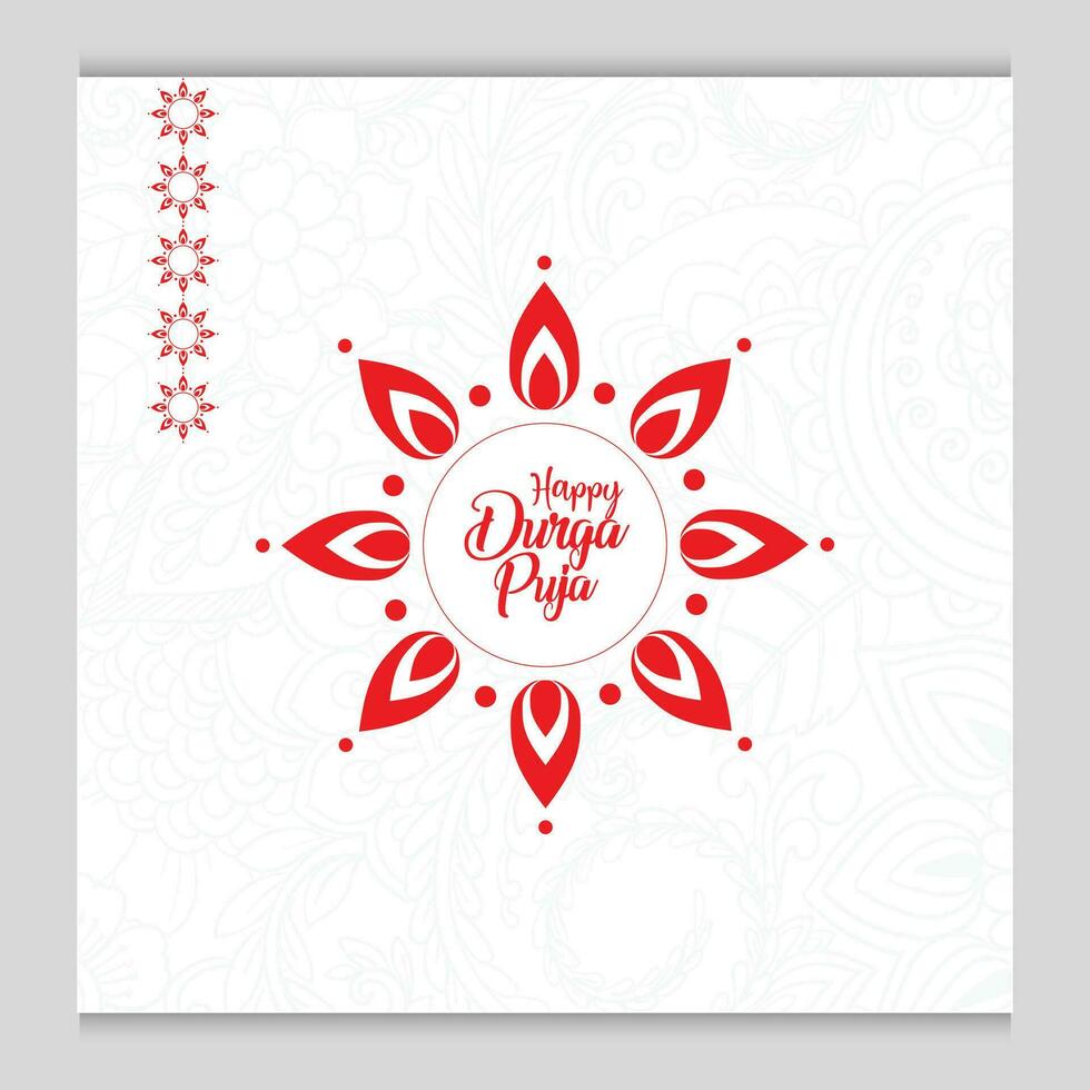 Happy durga puja festival greeting design template vector