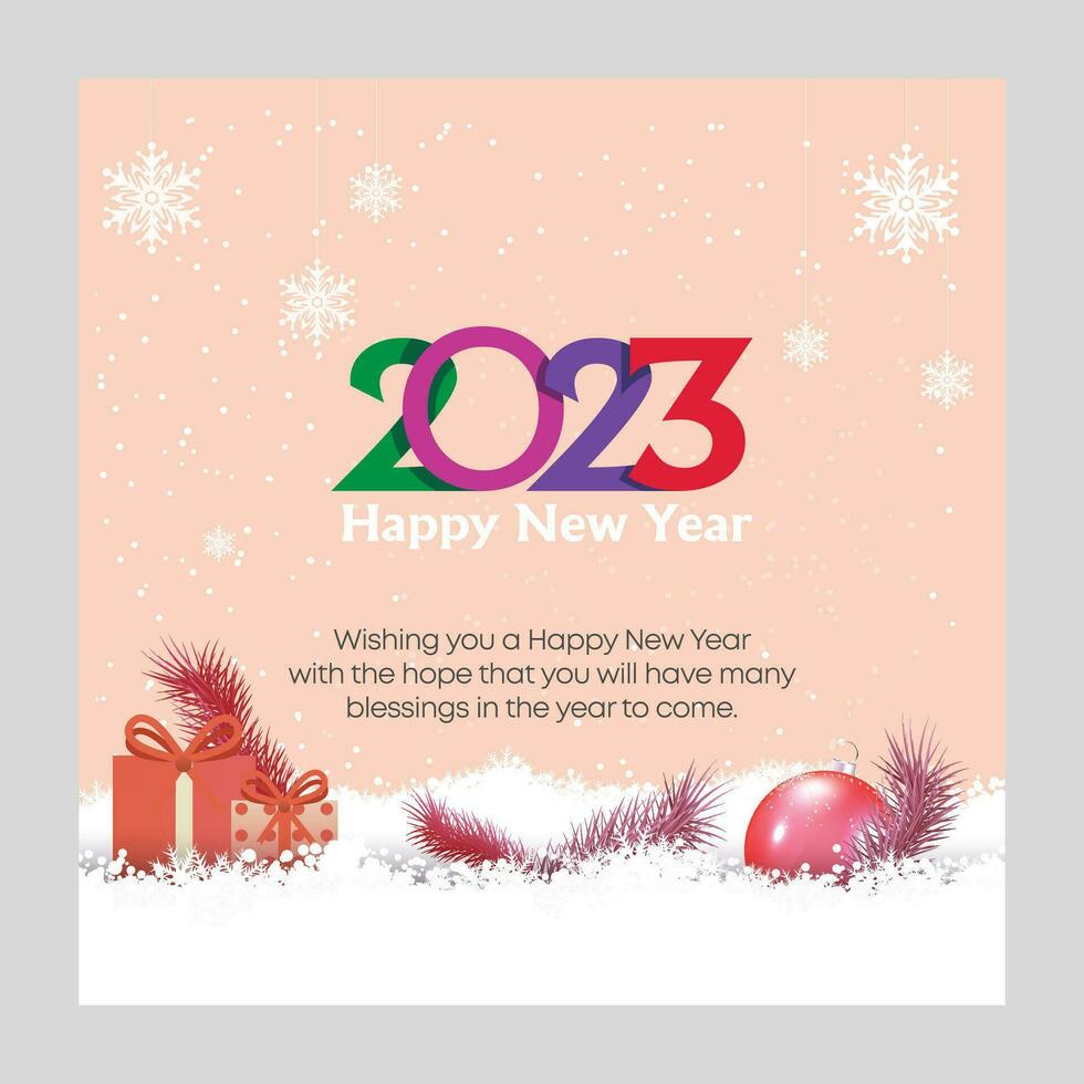 Happy New Year 2023 Greeting Card vector