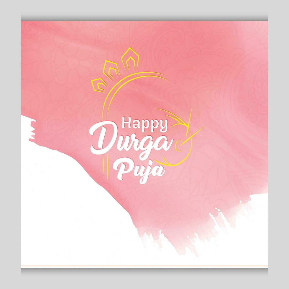 Happy durga puja festival greeting design template vector