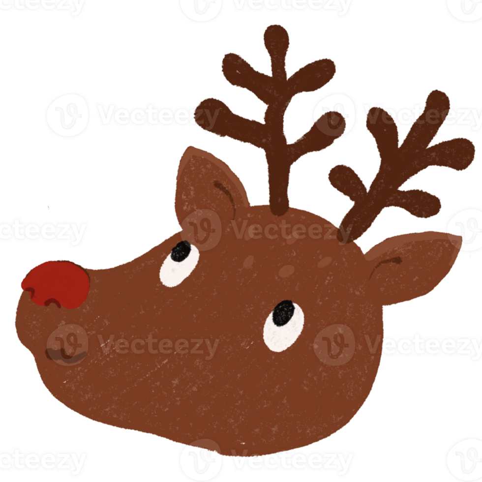 cute rudolph the red nose reindeer illustration png