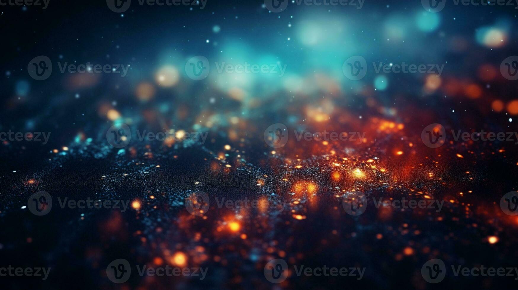 Abstract colorful glittering effect defocused design on dark background, shiny elegance fantasy bright color contrast with black concept, AI Generative photo