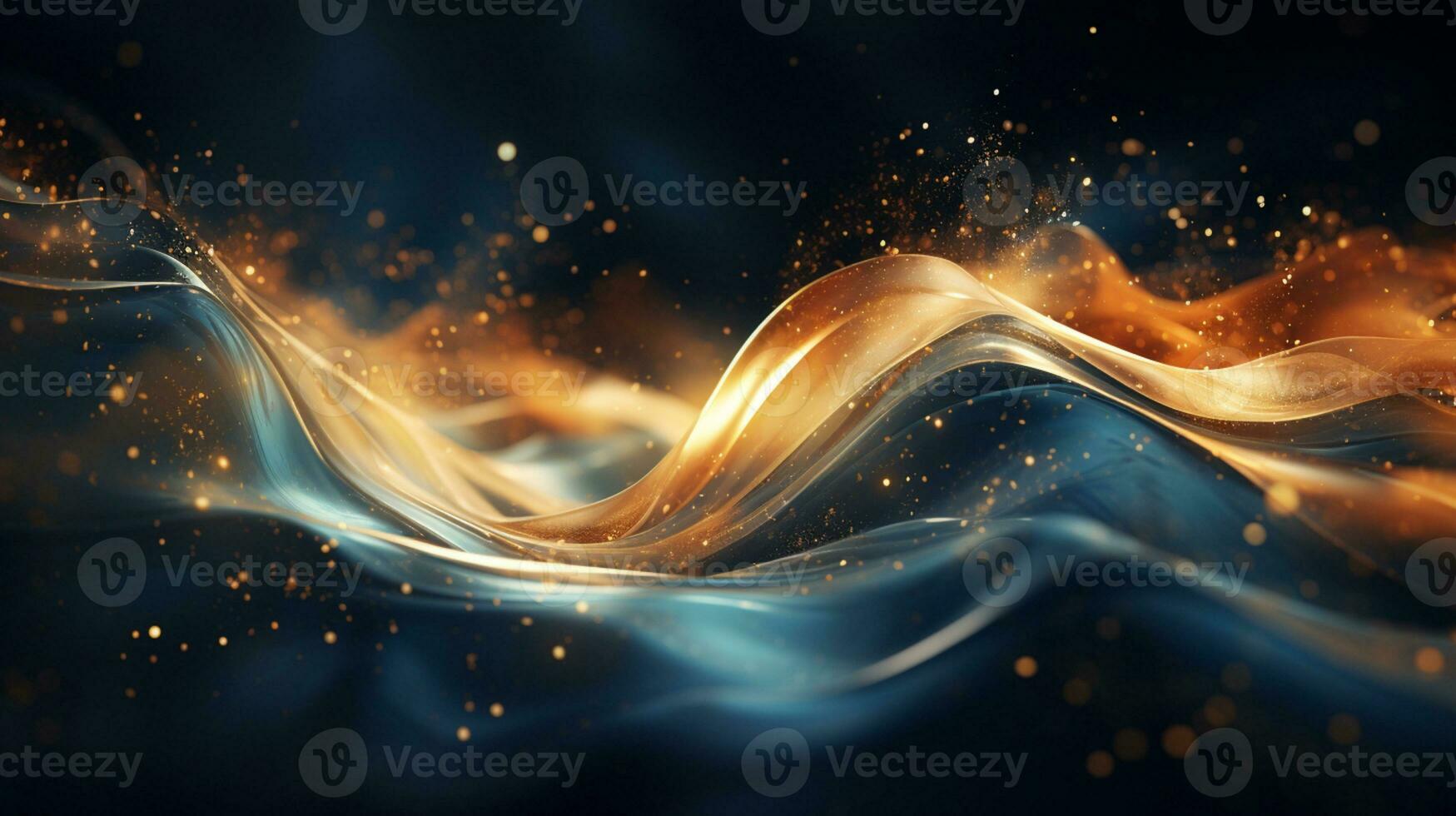 Abstract colorful glittering effect defocused design on dark background, shiny elegance fantasy bright color contrast with black concept, AI Generative photo