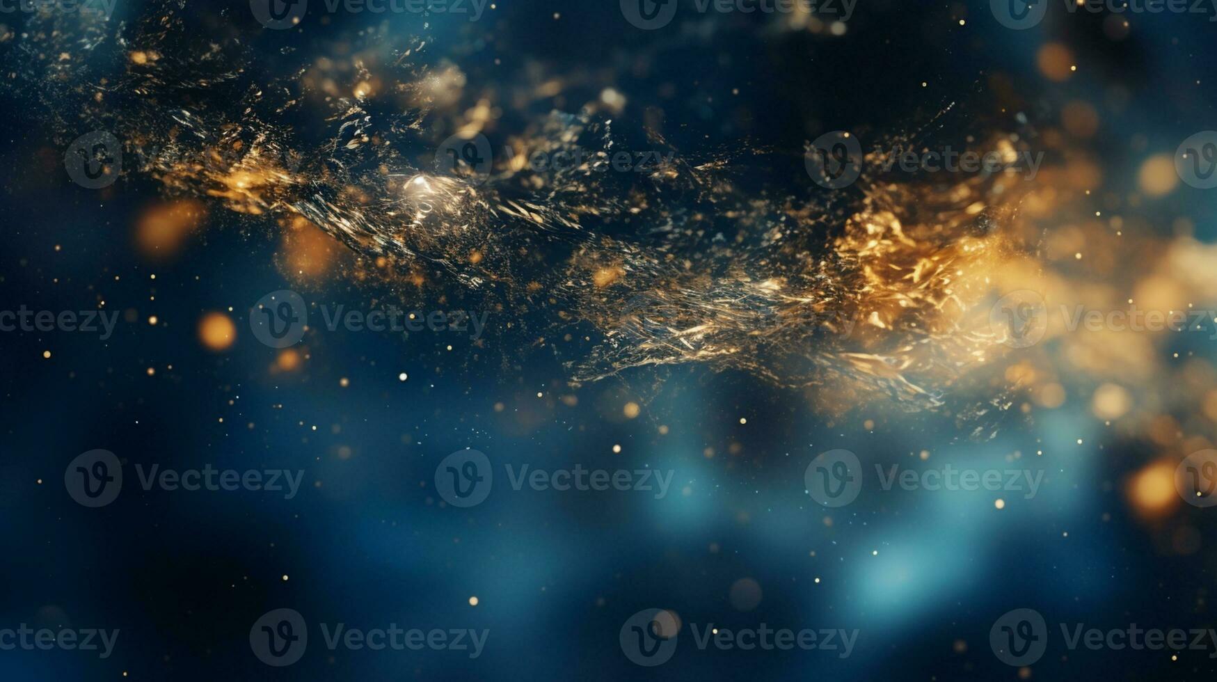 Abstract colorful glittering effect defocused design on dark background, shiny elegance fantasy bright color contrast with black concept, AI Generative photo