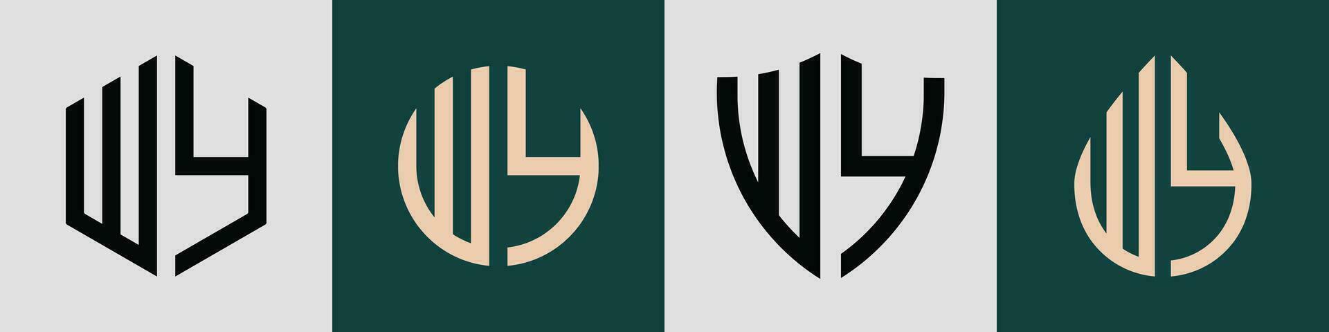Creative simple Initial Letters WY Logo Designs Bundle. vector