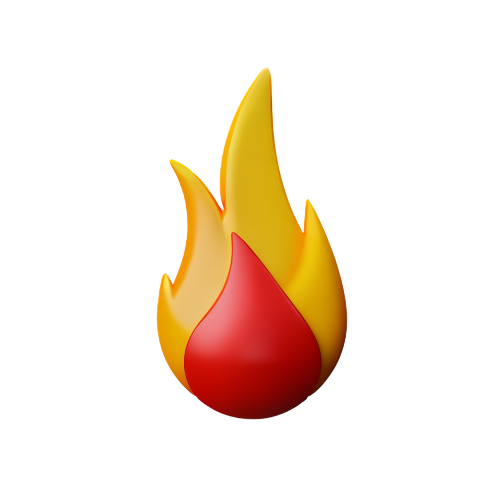flame 3d rendering icon illustration png
