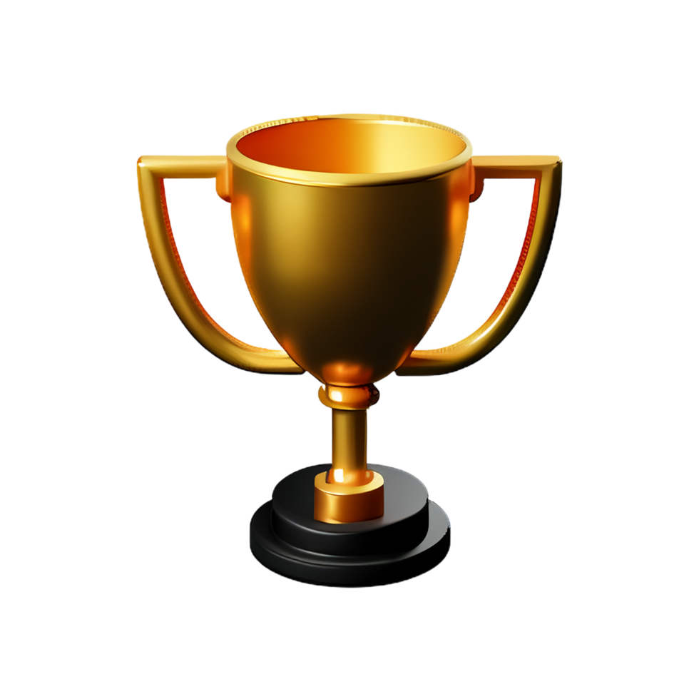 Trophy 3d rendering icon illustration png