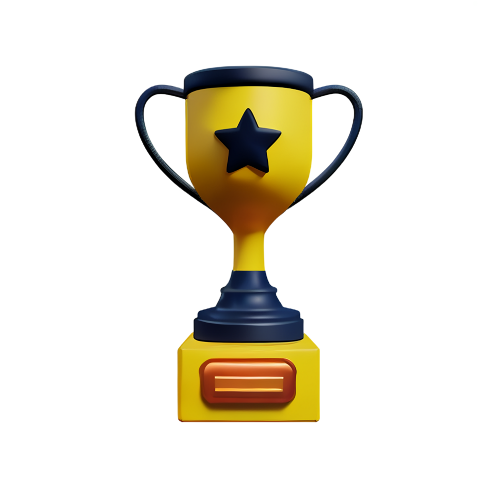 Trophy 3d rendering icon illustration png