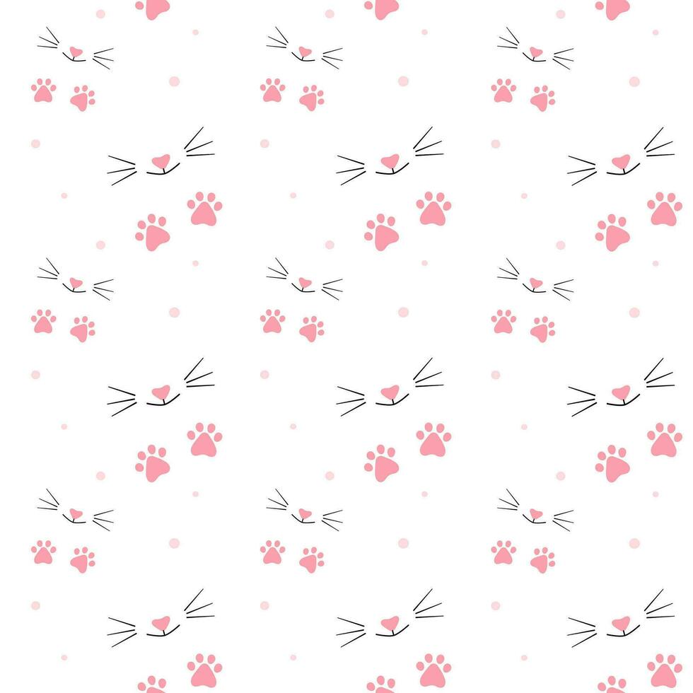 Cute Pet Paw Seamless Pattern vector
