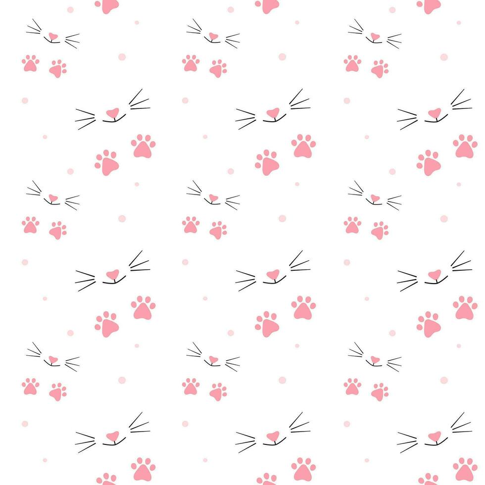 Cute Pet Paw Seamless Pattern vector