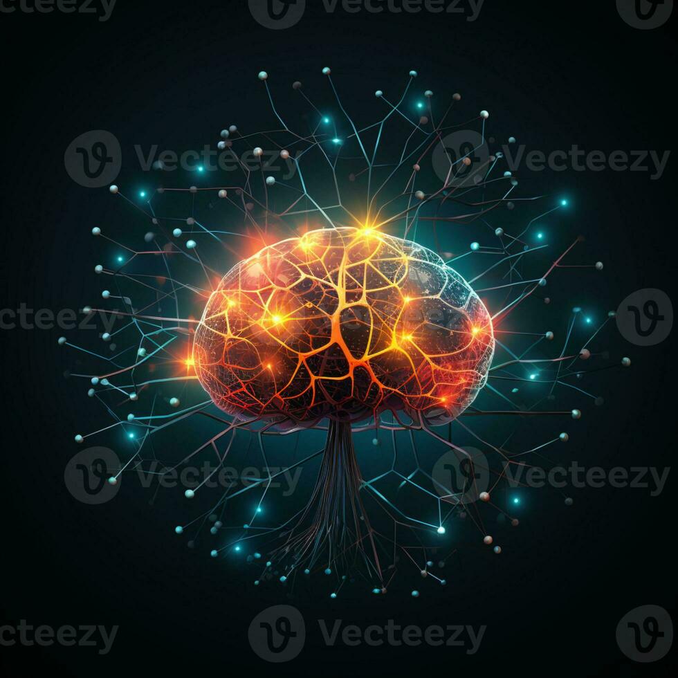 A digital Human brain model Futuristic tech development, Human design, The artificial intelligence, Smart mind, AI Generative photo
