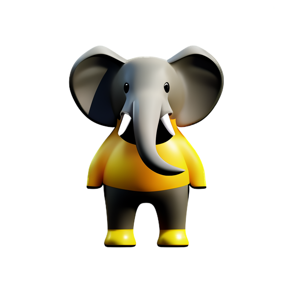 elephant 3d rendering icon illustration png