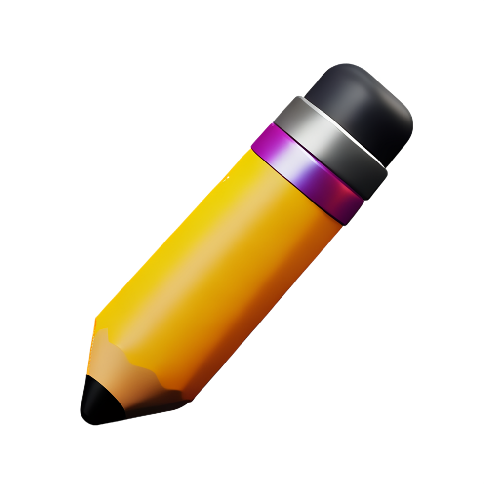 pencil 3d rendering icon illustration png