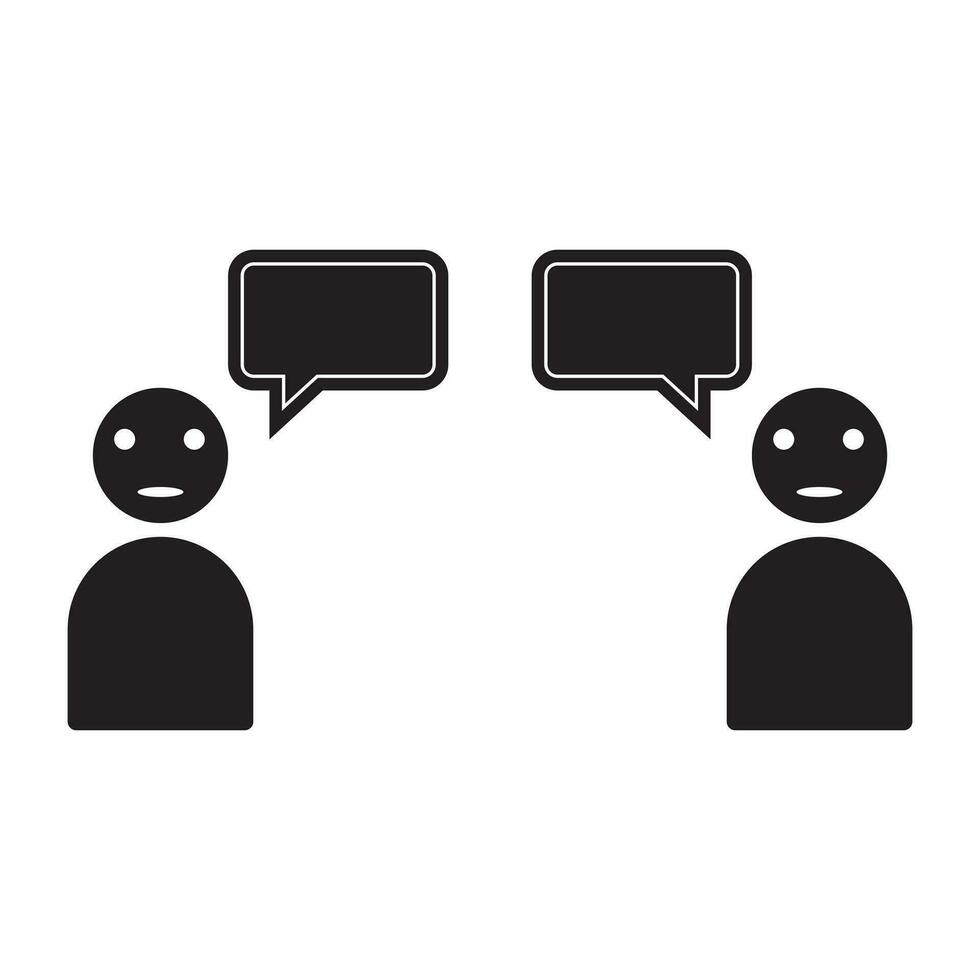 colaboración, conversacion icono, estilo charla símbolo ilustración en blanco antecedentes eps vector