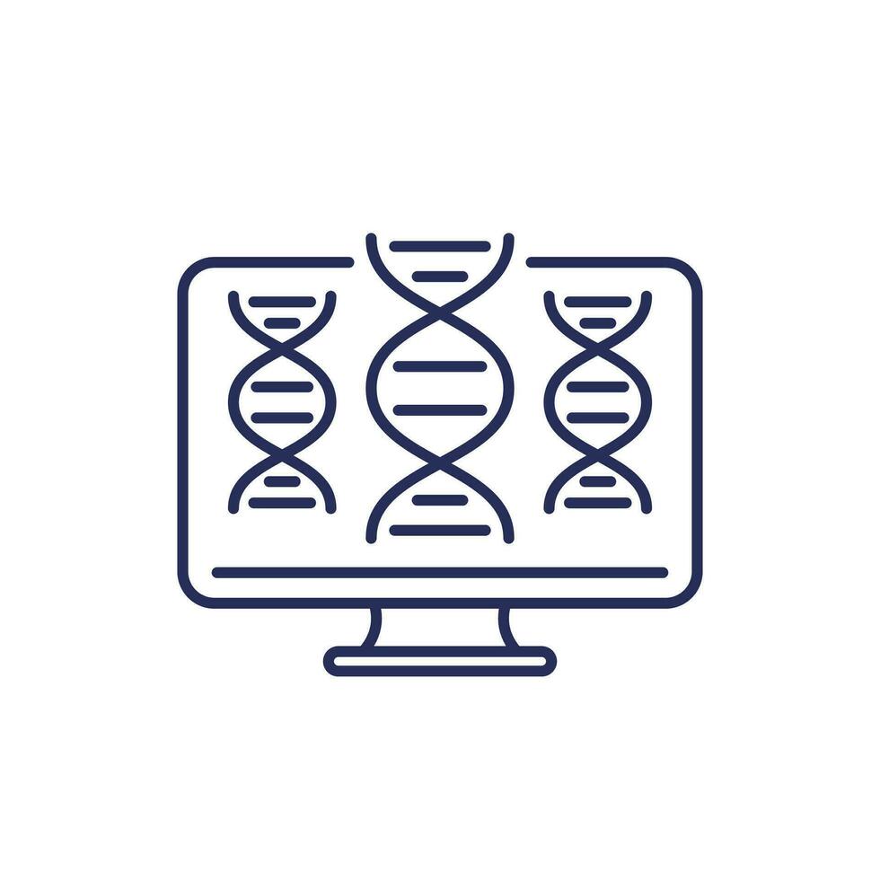 bioinformatics line icon, analysis of biological data 28233889 Vector ...