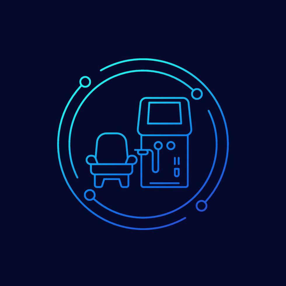dialysis machine icon, linear design vector