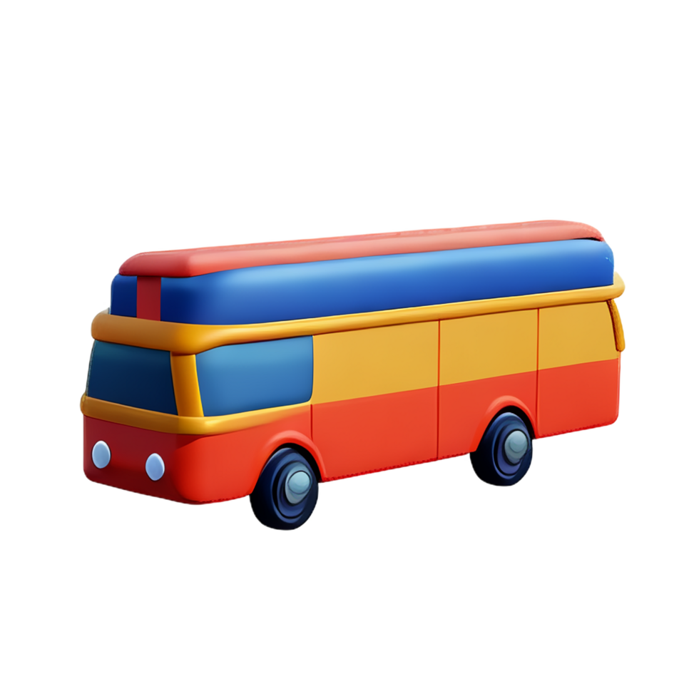 bus 3d rendering icon illustration png
