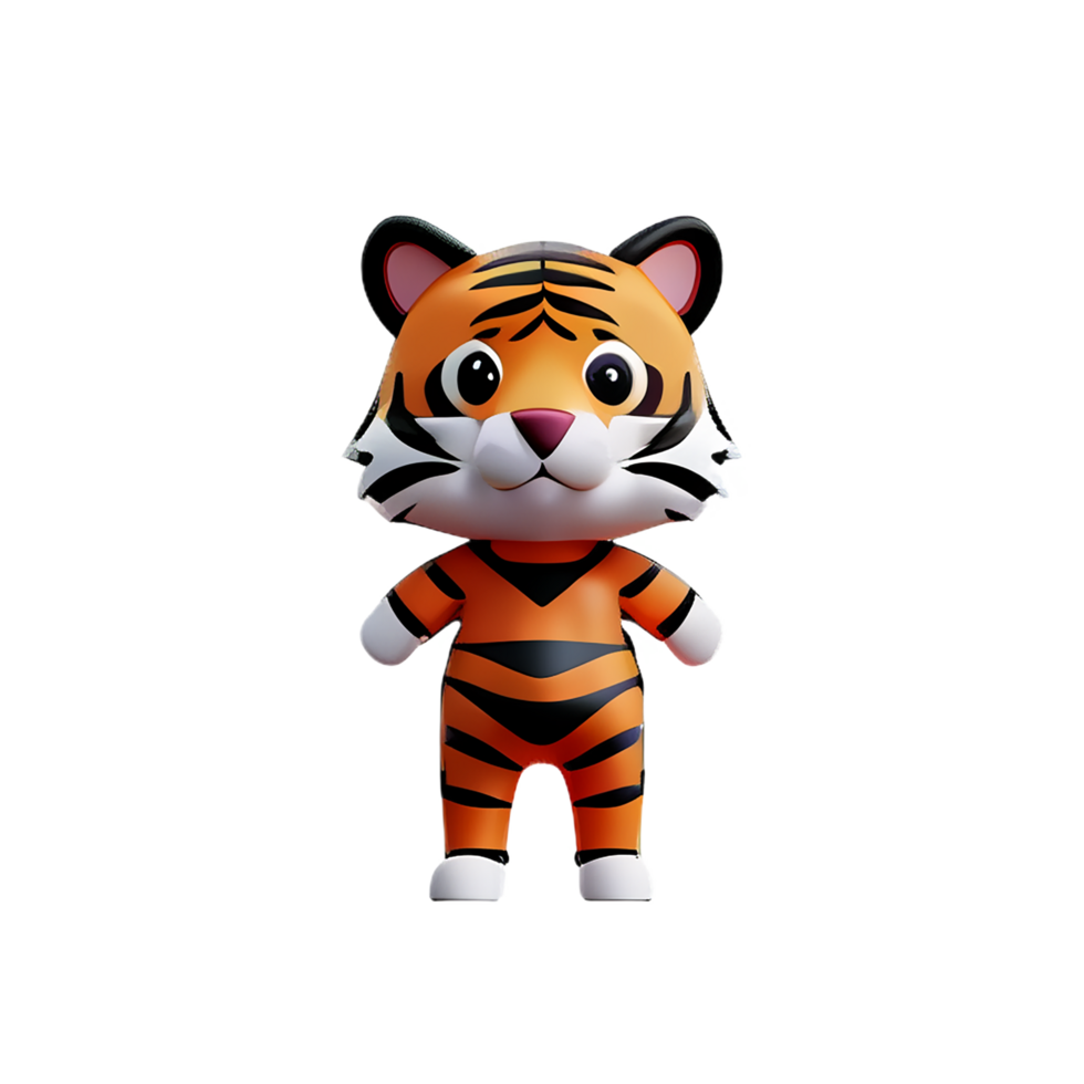 tiger 3d rendering icon illustration png