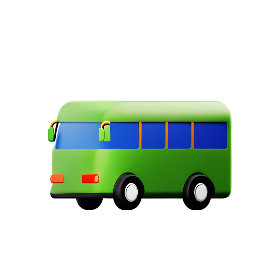 bus 3d rendering icon illustration png