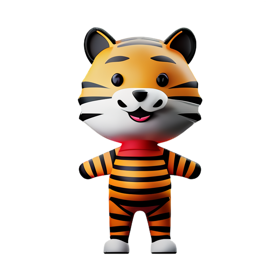 tiger 3d rendering icon illustration png
