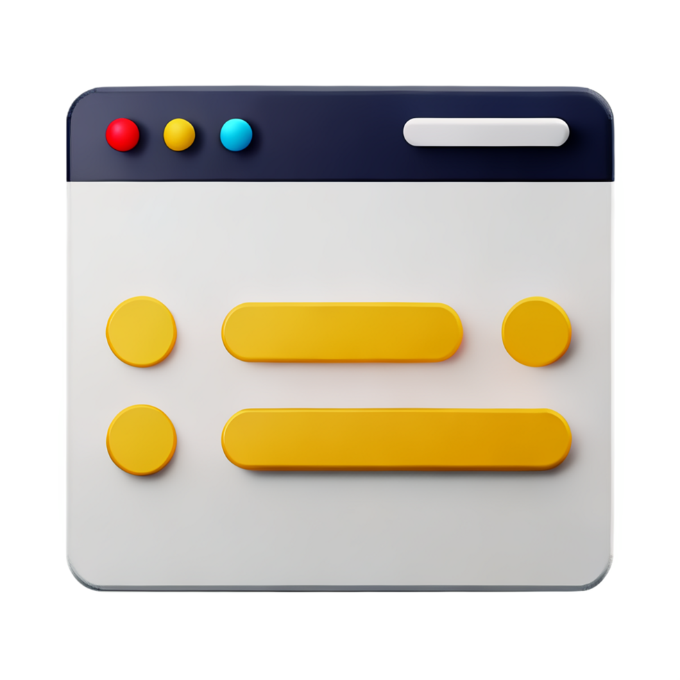 website 3d rendering icon illustration png