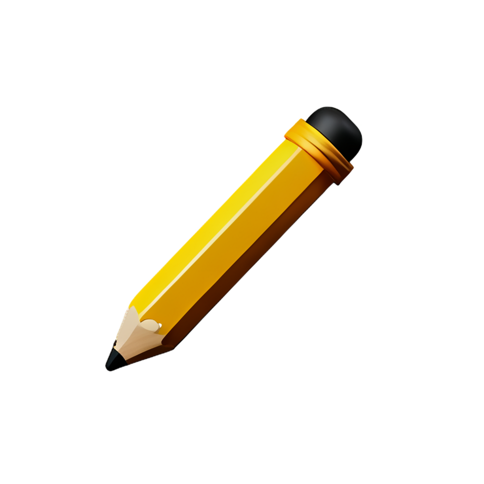 pencil 3d rendering icon illustration png