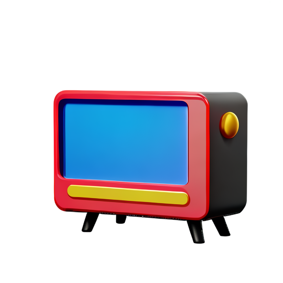 televisión 3d representación icono ilustración png