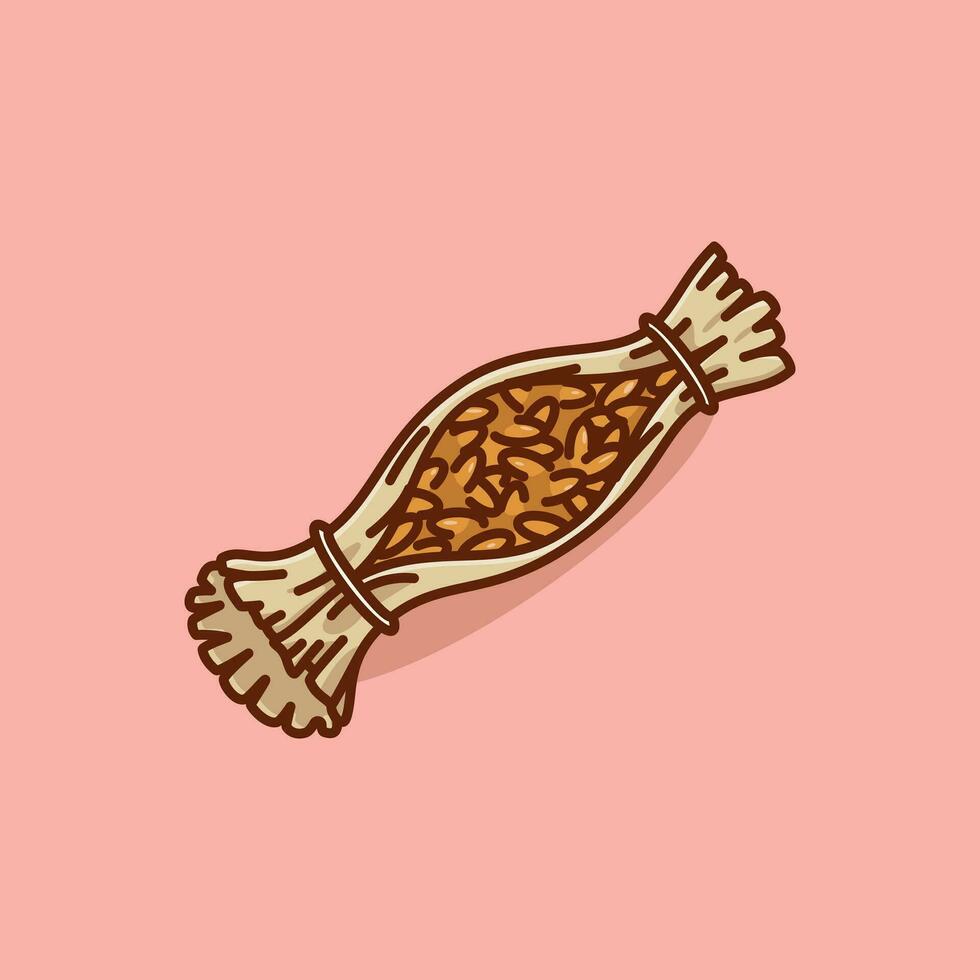 natto comida flotante sencillo dibujos animados vector ilustración comida concepto icono aislado