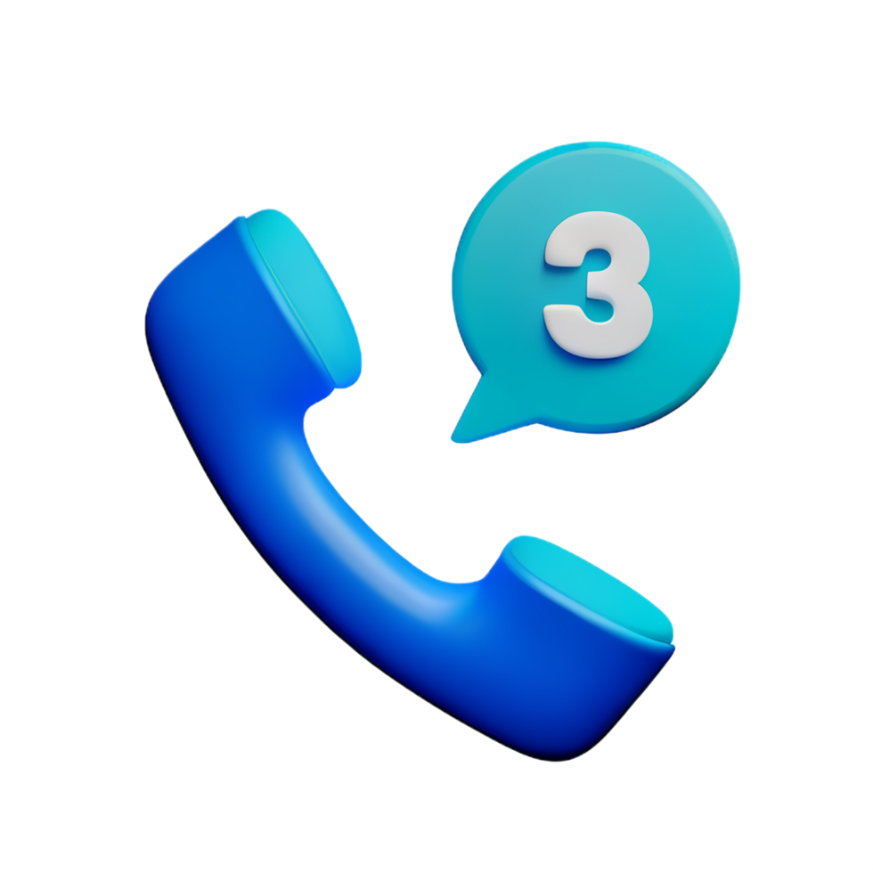 call 3d rendering icon illustration png