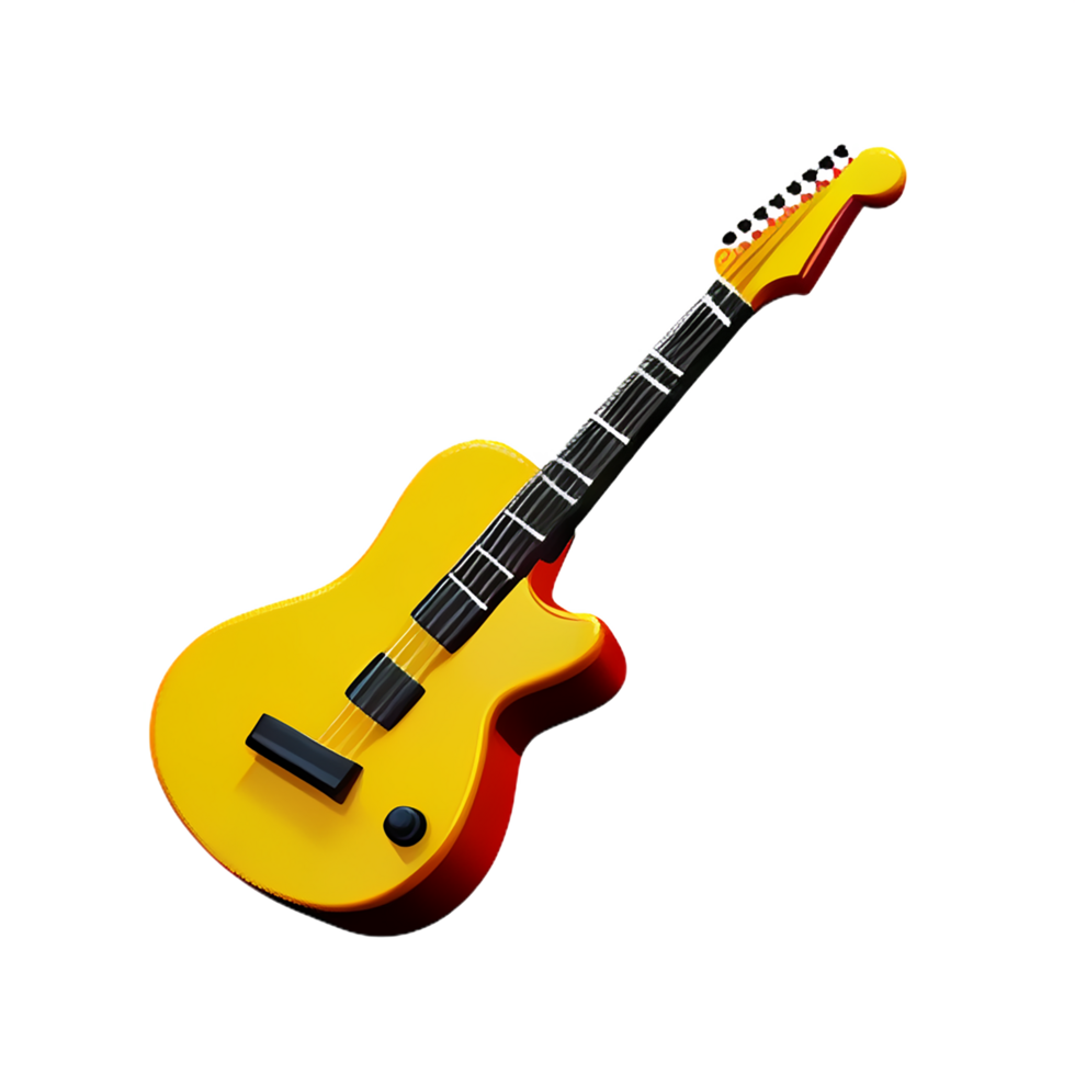 guitare 3d le rendu icône illustration png