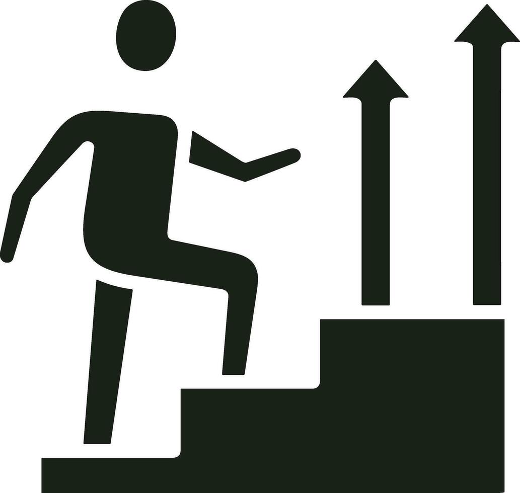 Stairs up escalator icon symbol image vector. Illustration of upstairs isolated success concept design image. vector