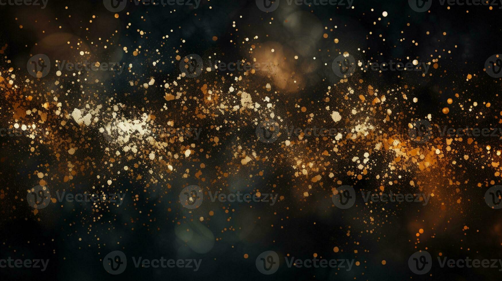 Abstract colorful glittering effect defocused design on dark background, shiny elegance fantasy bright color contrast with black concept, AI Generative photo