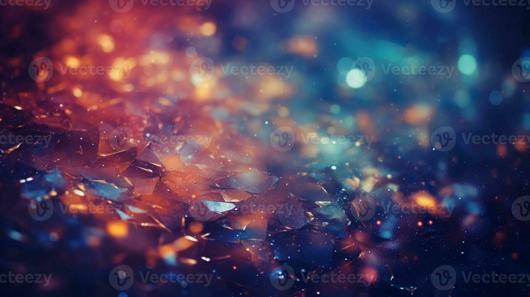 Abstract colorful glittering effect defocused design on dark background, shiny elegance fantasy bright color contrast with black concept, AI Generative photo