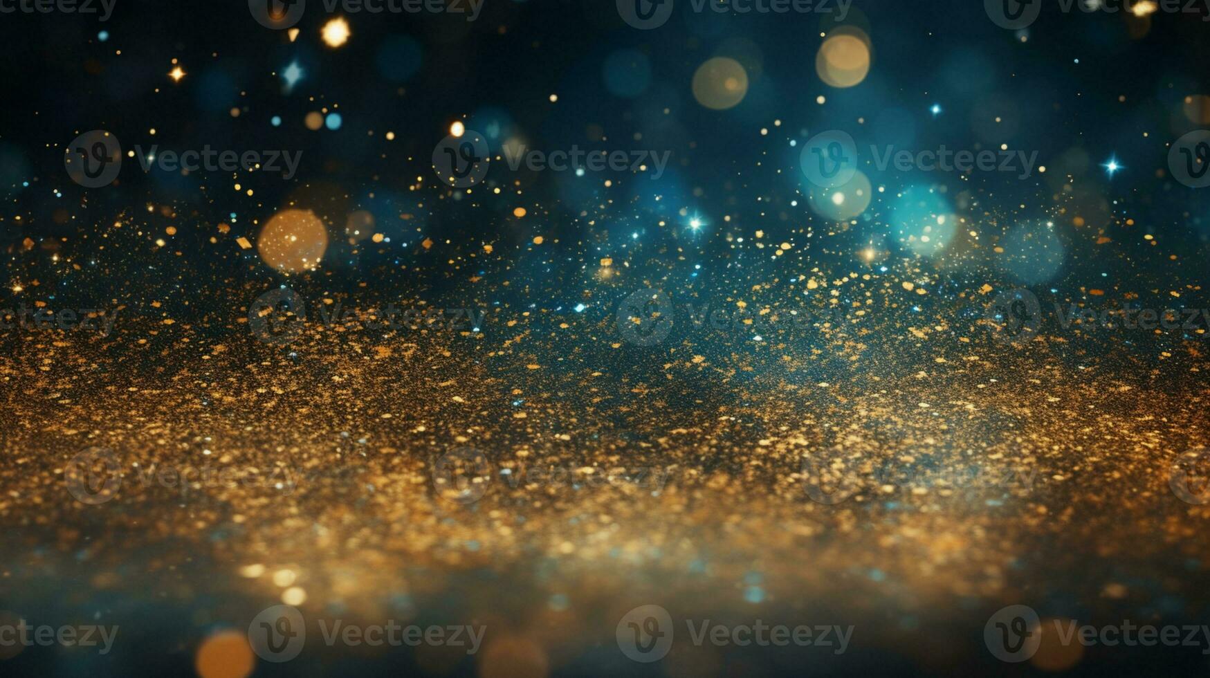 Abstract colorful glittering effect defocused design on dark background, shiny elegance fantasy bright color contrast with black concept, AI Generative photo