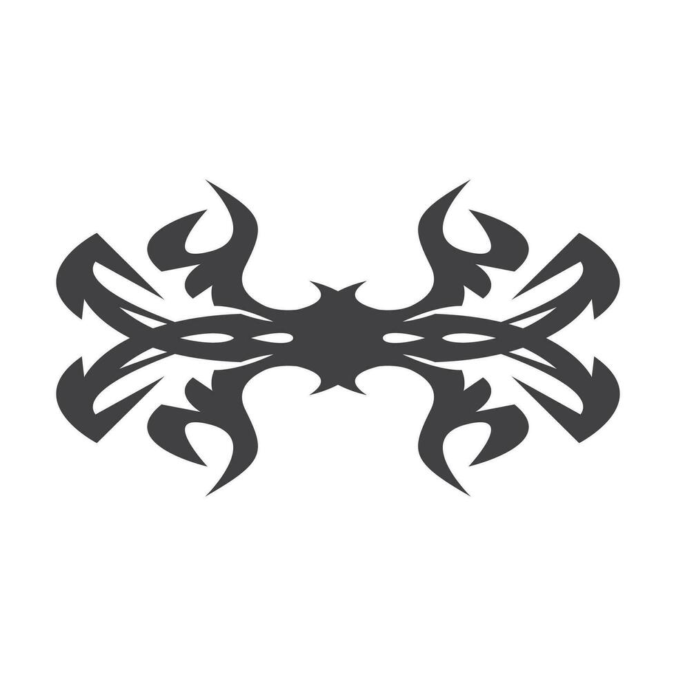 Black Tribal Tattoo Abstract Symbol Template vector