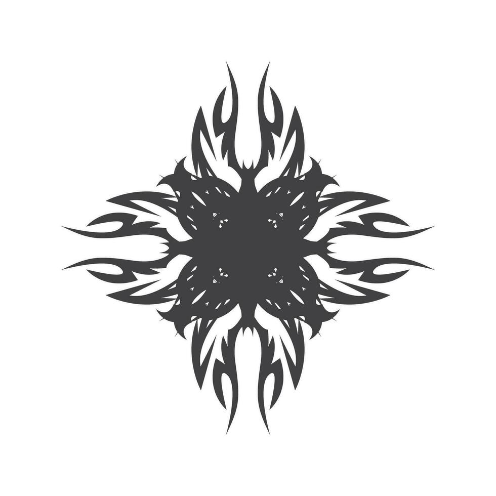 Black Tribal Tattoo Abstract Symbol Template vector